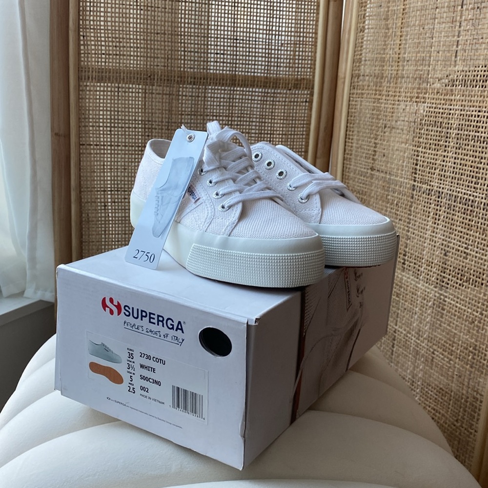 SUPERGA 2730 Platform canvas white sneakers